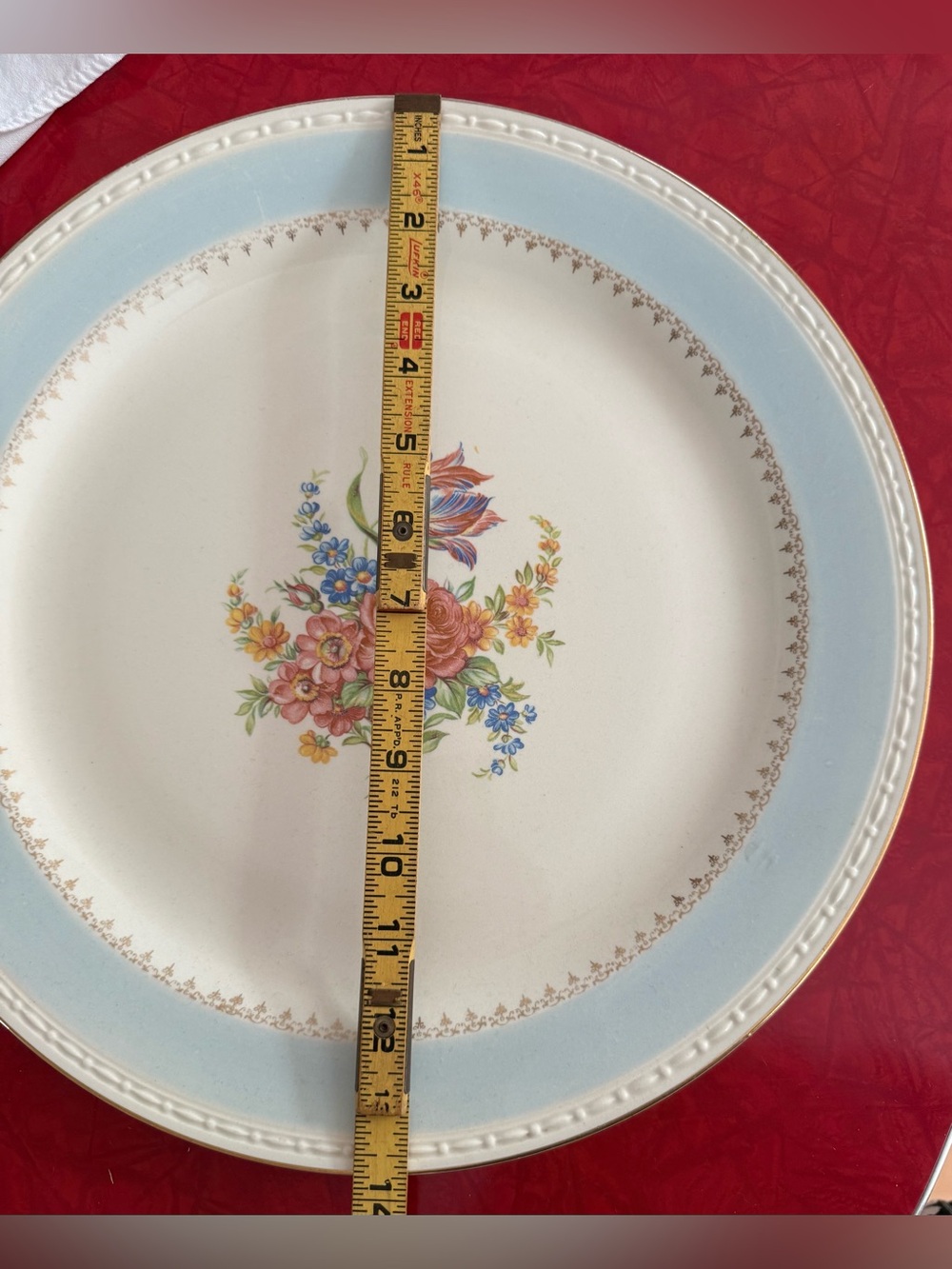 Vintage Homer Laughlin Georgian Eggshell 14" Round Chop Plate Platter Blue - Picture 3 of 6